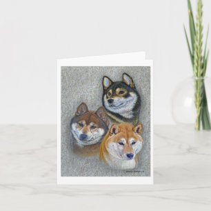 Shiba Inu Dogs Art Note Card par Glenda S. Harlan