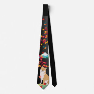 SHIBA INU hommes cravate automne Mt Fuji