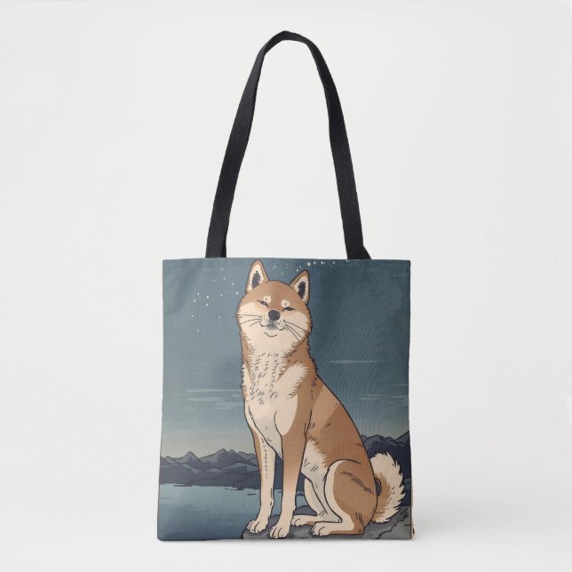 Shiba Inu Moonlight Tote Bag (Devant)