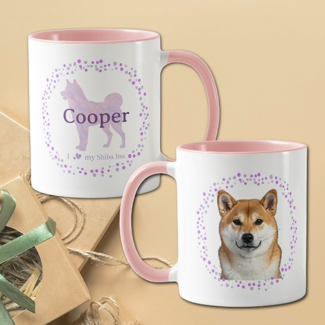 Shiba Inu Mug – Personalized Pastel Lavender Gift (Créateur téléchargé)