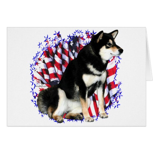 Shiba Inu (noir) Patriote (Devant horizontal)