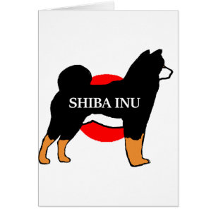 shiba inu nom silhouette sur le drapeau japonais n