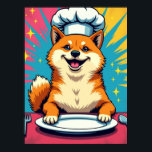 Shiba Inu : Poster du chef de chien d'art pop<br><div class="desc">Préparez-vous à vous régaler du génie culinaire du chef le plus célèbre d'Internet, le Shiba Inu. Cette affiche raconte l'histoire triomphante d'un chien dont le talent est si immense, la délicieuse création ne peut même pas être contenue dans un seul plat, c'est un "repas invisible" aux proportions légendaires. Avec un...</div>