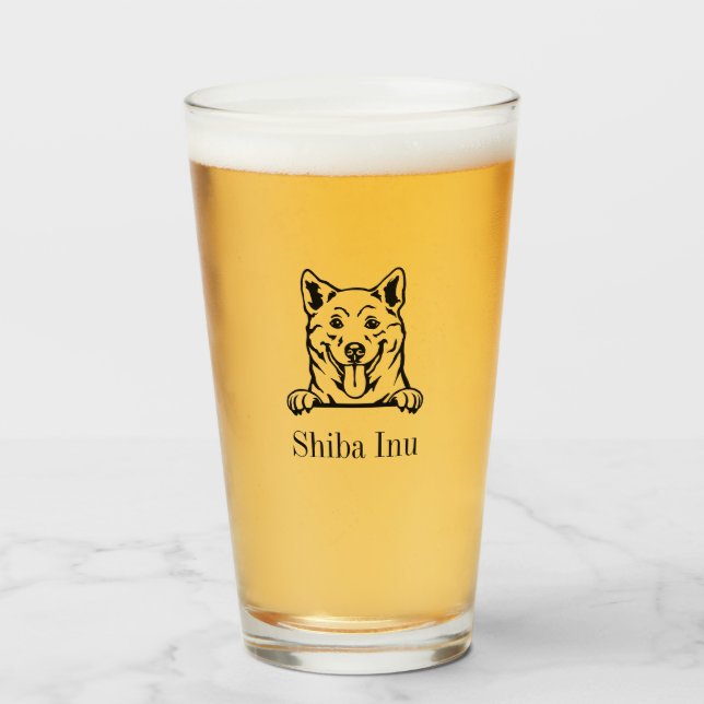 Shiba Inu Tumbler en verre (Devant (rempli))
