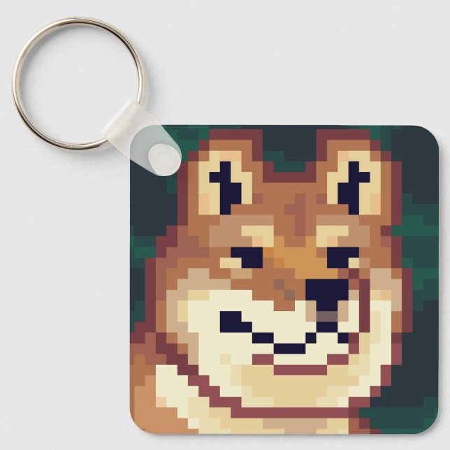 Shiba pixel, porte-clés (Recto)