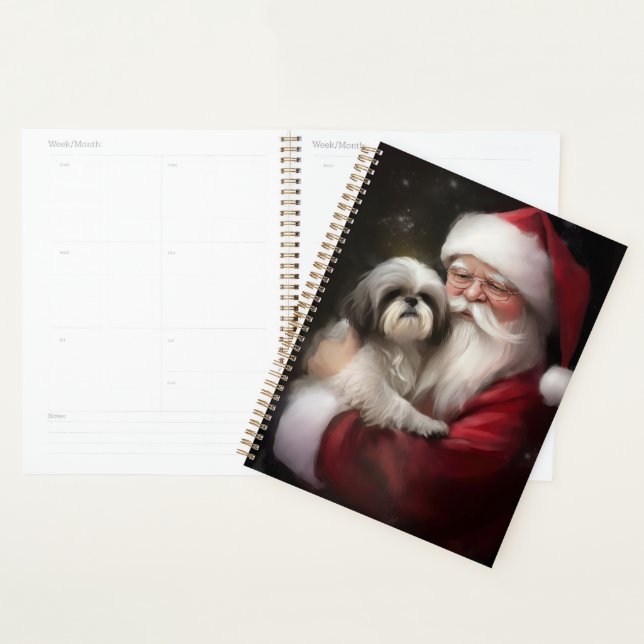Shih Tzu Avec Noël Festif Du Père Noël (Devant avec enveloppe)