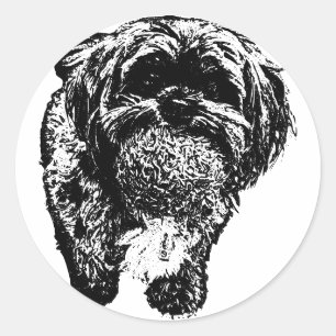 Shih Tzu Ball Time Autocollant de chien minimal