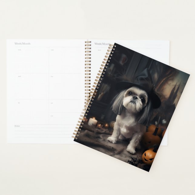 Shih Tzu Citrouilles Halloween Épouvantable (Devant avec enveloppe)