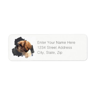 Shih Tzu Étiquette de retour d'art original