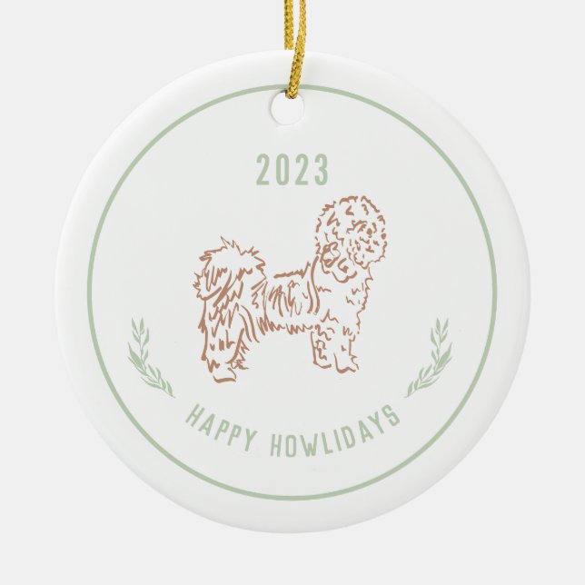 Shih Tzu, Lhassa Apso Dog Ornement de vacances (Devant)