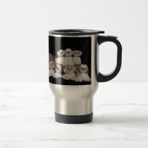 Shih Tzus sont des anges avec la tasse de voyage