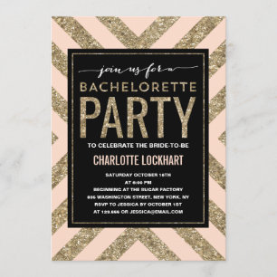 Shimmer glamour Bachelorette Party Invitation