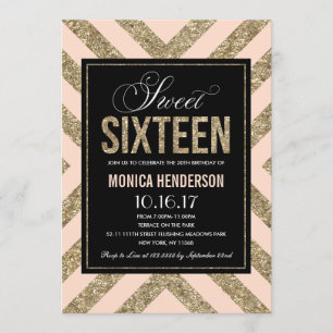 Shimmer glamour   Invitation Sweet sixteen Party