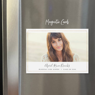 Shimmer Photo Graduation Magnet Faire-part