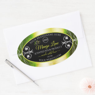 Shimmery Green Produit Étiquettes Logo Bijoux Noir