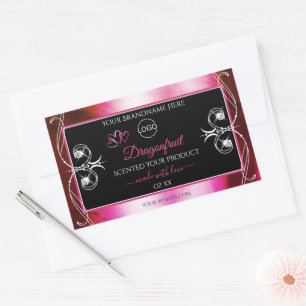 Shimmery Pink Black Product Étiquette Diamonds Log