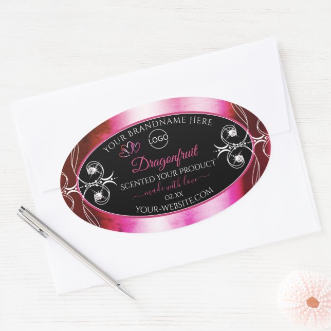 Shimmery Pink Black Product Étiquette Diamonds Log (Enveloppe)
