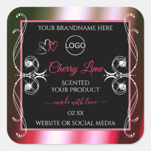 Shimmery Red Green Produit Étiquette Logo Bijoux N