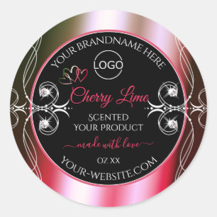 Shimmery Red Green Produit Étiquette Logo Bijoux N
