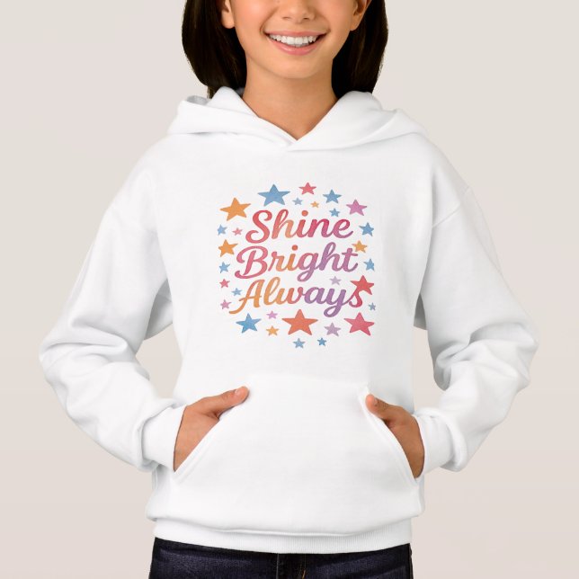 Shine Bright Always Kids' Pullover Hoodie  (Devant)