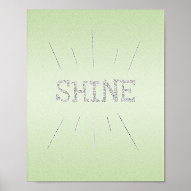 Shine Green with Silver Glitter  Poster (Devant)
