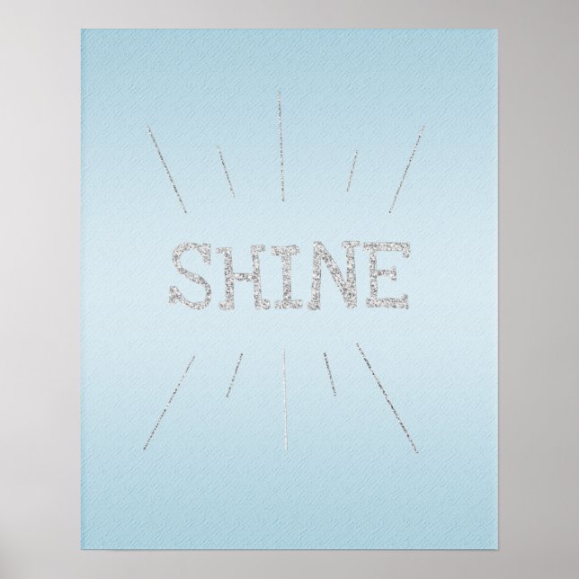 Shine Light Blue with Silver Glitter  Poster (Devant)