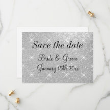 Shining stars glittery enregistrer la date carte m
