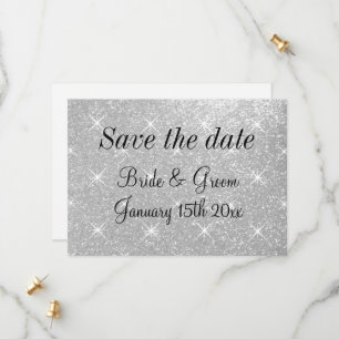 Shining stars glittery enregistrer la date carte m
