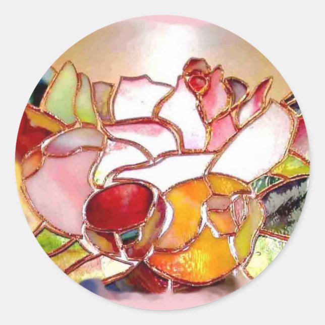 Shinning Flowers Glass Art Stickers (Devant)