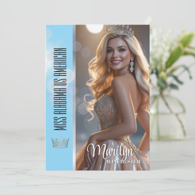 Shiny Bubbles Pageant Autograph Card Template (Debout devant)