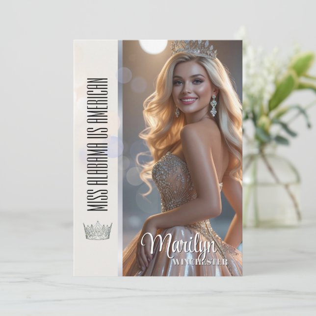 Shiny Bubbles Pageant Autograph Card Template (Debout devant)