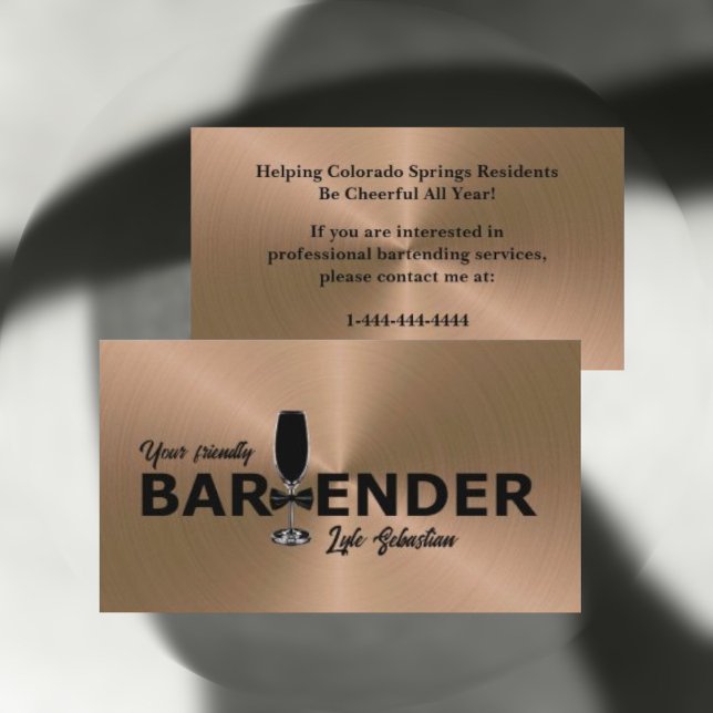 Shiny Cuper Événement Bartender Carte de visite (Créateur téléchargé)