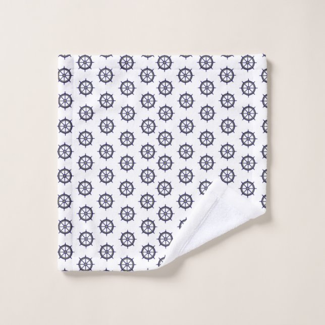 Ship Wheel Navy Nautical Boat Captain Sailors (Gant de toilette)