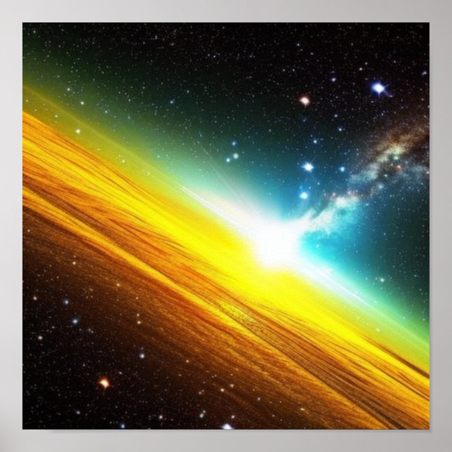Shockwave of Gold in Space Poster (Devant)