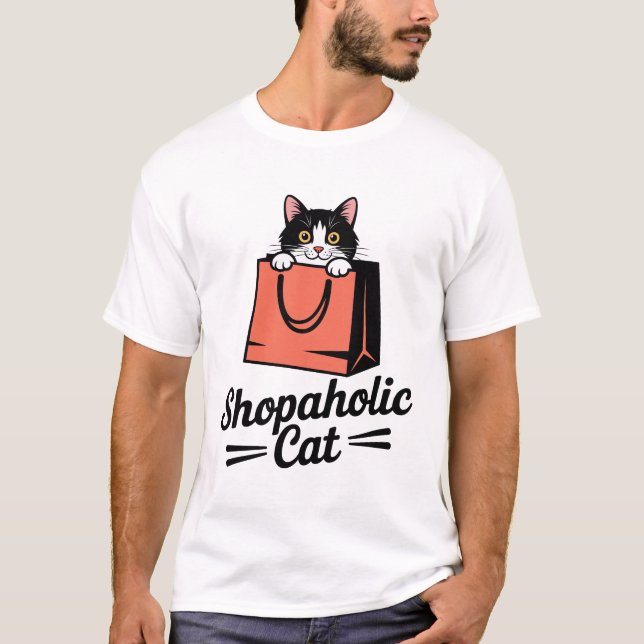 Shopaholic Chat Funny T-shirt (Devant)