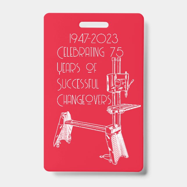 Shopsmith 75th Anniversary Celebration Name Badge (Avant)