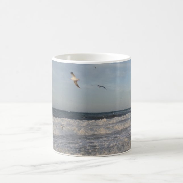 Shore & Waves White Coffee Mug (Centre)