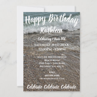 SHORELINE WAVE SAND ANNIVERSAIRE INVITATION