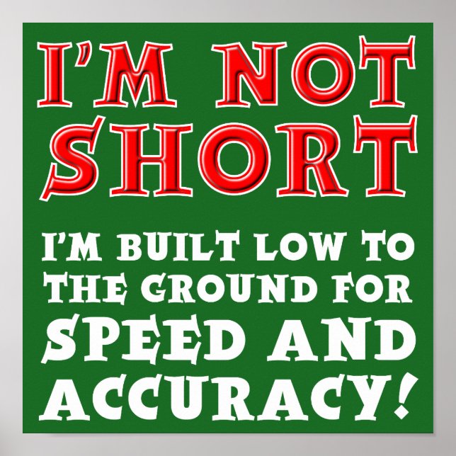 Short People Speed and Accuracy Poster Sign (Devant)