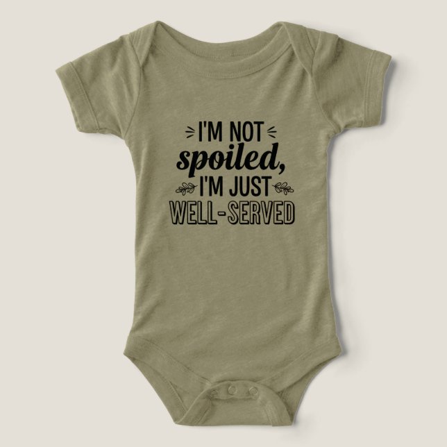 Short Sleeve Baby Bodysuit – Green, Fun Quote (Design Recto)