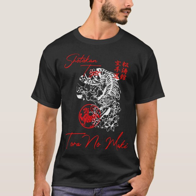 Shotokan Karate Tiger Spirit T-Shirt Martial Arts (Devant)