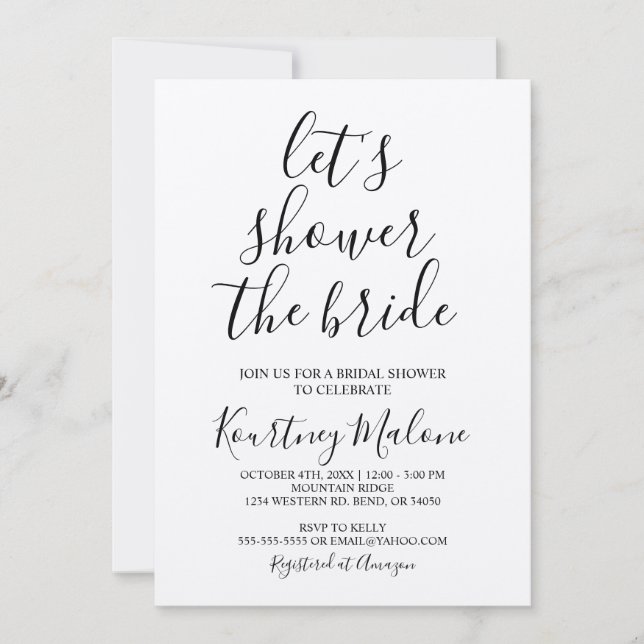 Shower The Bride Rustic Invitation (Devant)