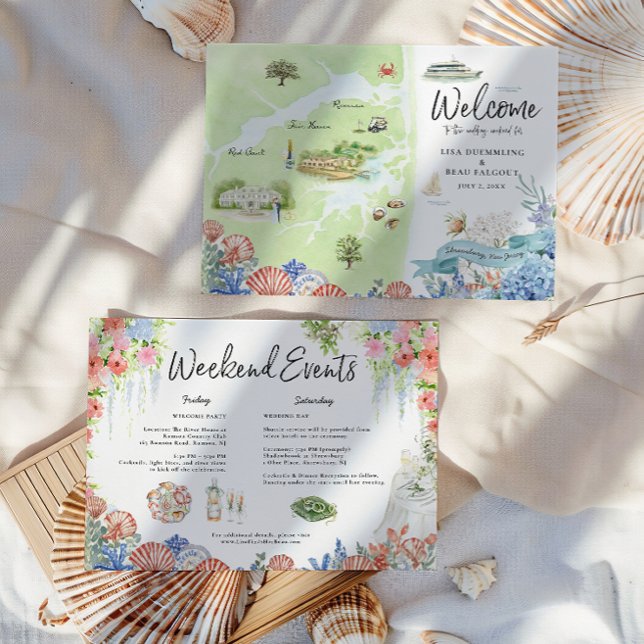 Shrewsbury New Jersey Wedding Weekend Welcome Map (Créateur téléchargé)