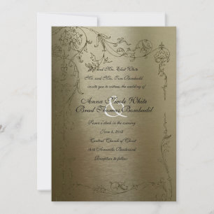 Shy Unicorn Gold Metallic Faire-part de mariage