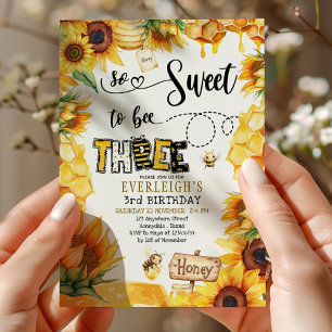 Si doux d'être trois Invitation d'anniversaire 3 a