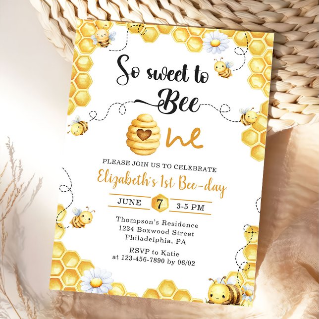 Si doux pour la première invitation d'anniversaire (Créateur téléchargé)