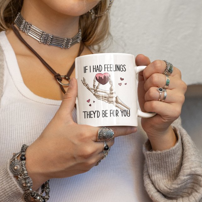 Si J'Avais Des Sentiments Squelette Café Mains Mug (Créateur téléchargé)