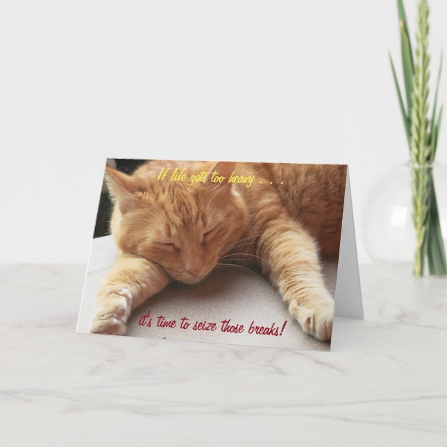 Si la vie devient trop lourde Carte de chat inspir (Devant)