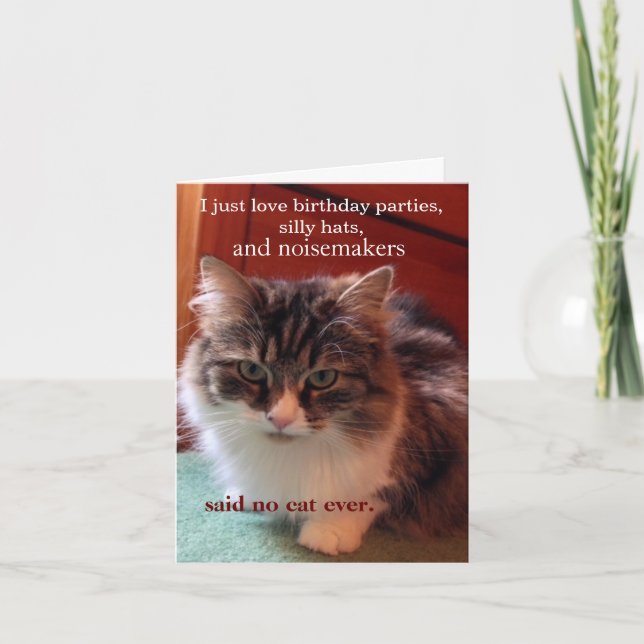 Si les chats pouvaient parler carte d'anniversaire (Devant)