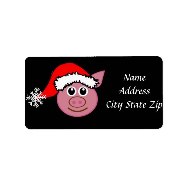 *SI MORT CHRISTMAS PIGGY " ÉTIQUETTE DE ADRESSE (Devant)